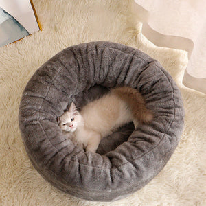 The Ultimate Comfort for Your Furry Friends: Pet Plush Donut Bed Cushion Mat